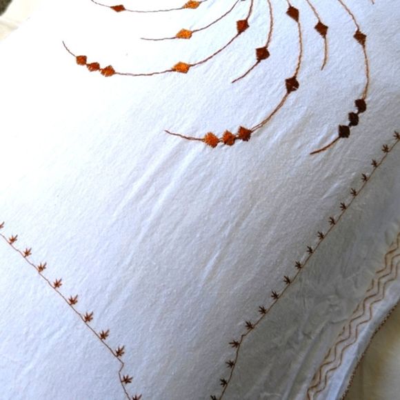 Dainty Embroidered Cotton Sham With Feather Insert - Picture 3 of 4